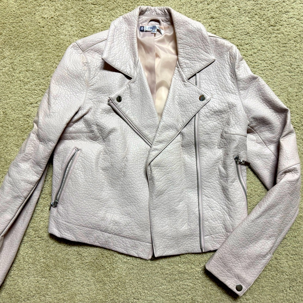 Baby Pink J.Lo Leather Jacket